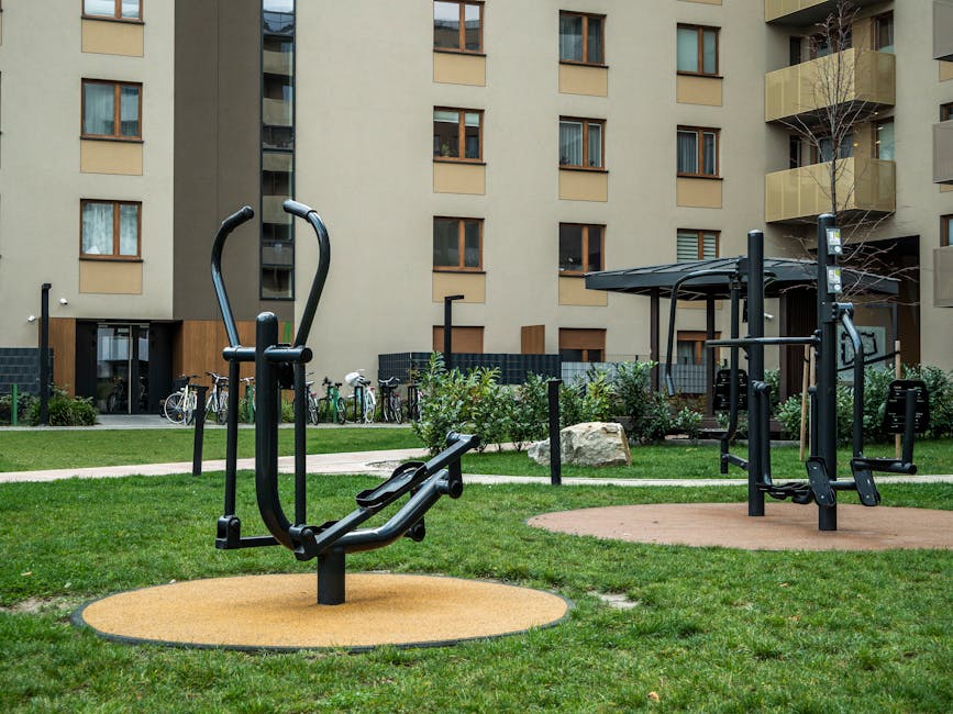 residential fitness center modern apartment complex gym