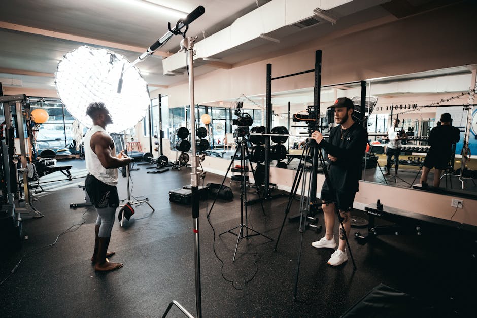 fitness studio construction equipment setup