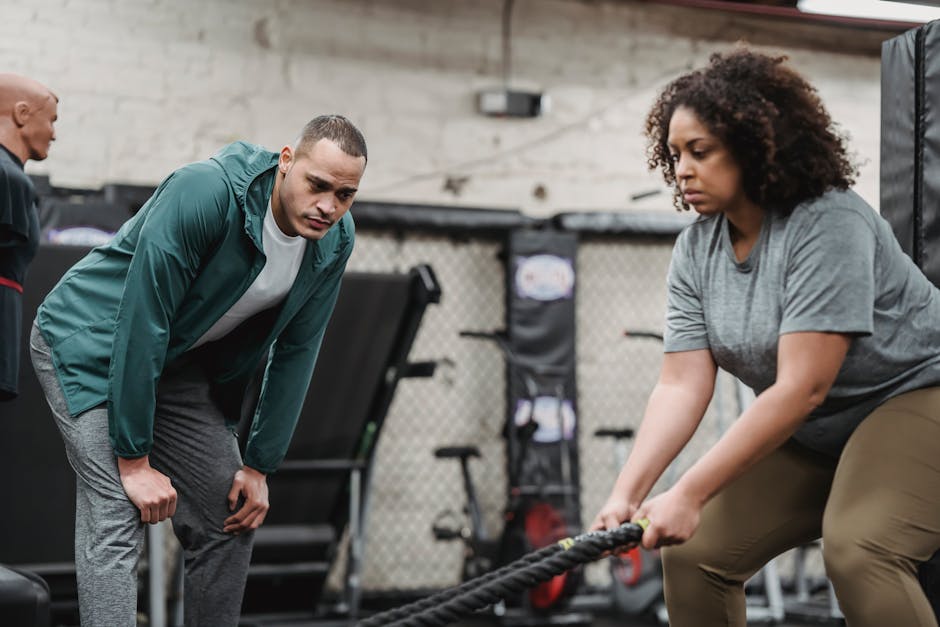 fitness team specialists working together professional