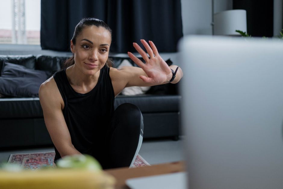 personal trainer client video call webinar