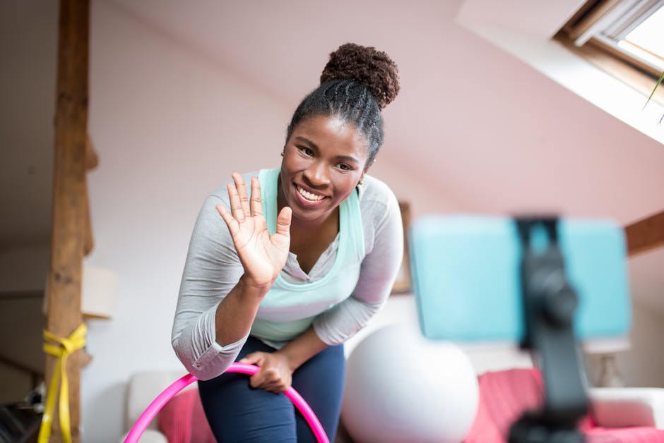 personal trainer collecting fitness equipment from home