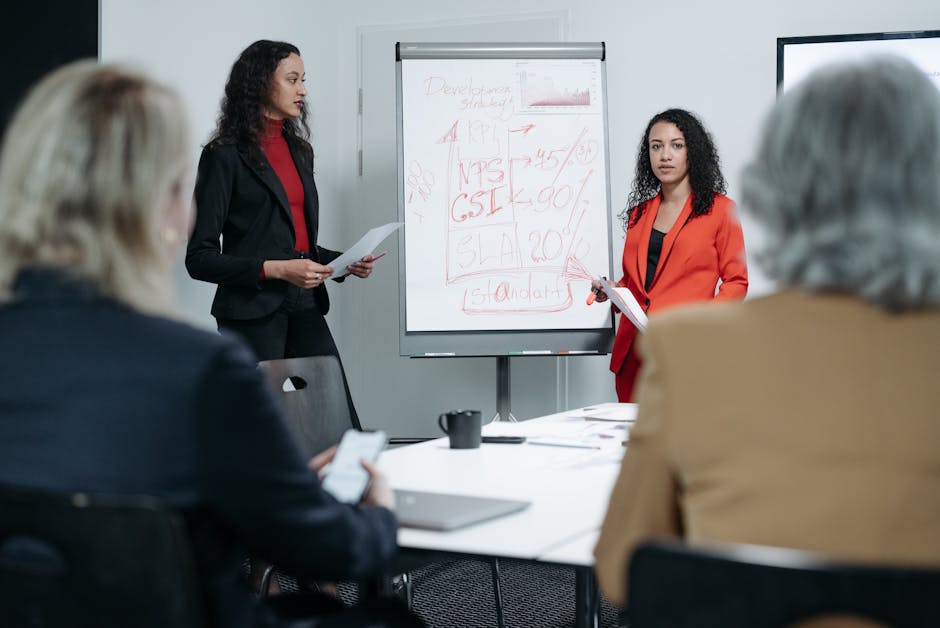 business meeting corporate health metrics